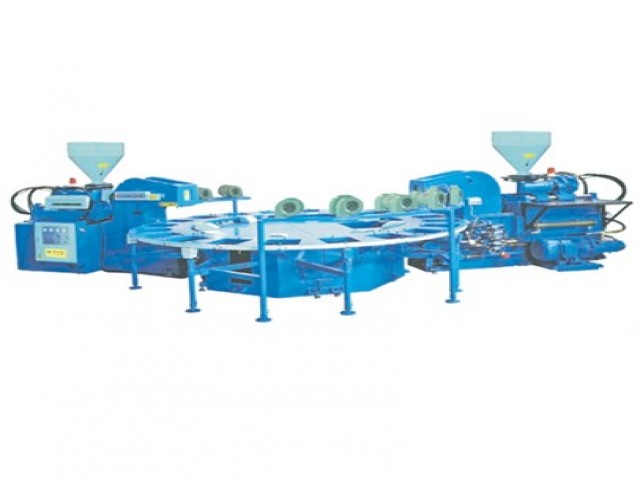 pvc rotativa maquina en dos colores
